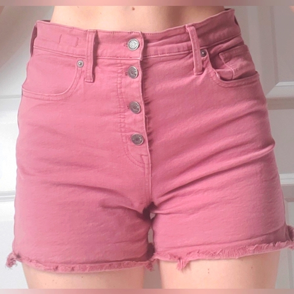 Madewell Pants - Madewell high waisted shorts in red